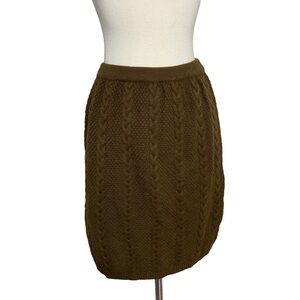 Ted Lapidus Paris Brown Cable Knit Skirt Size S